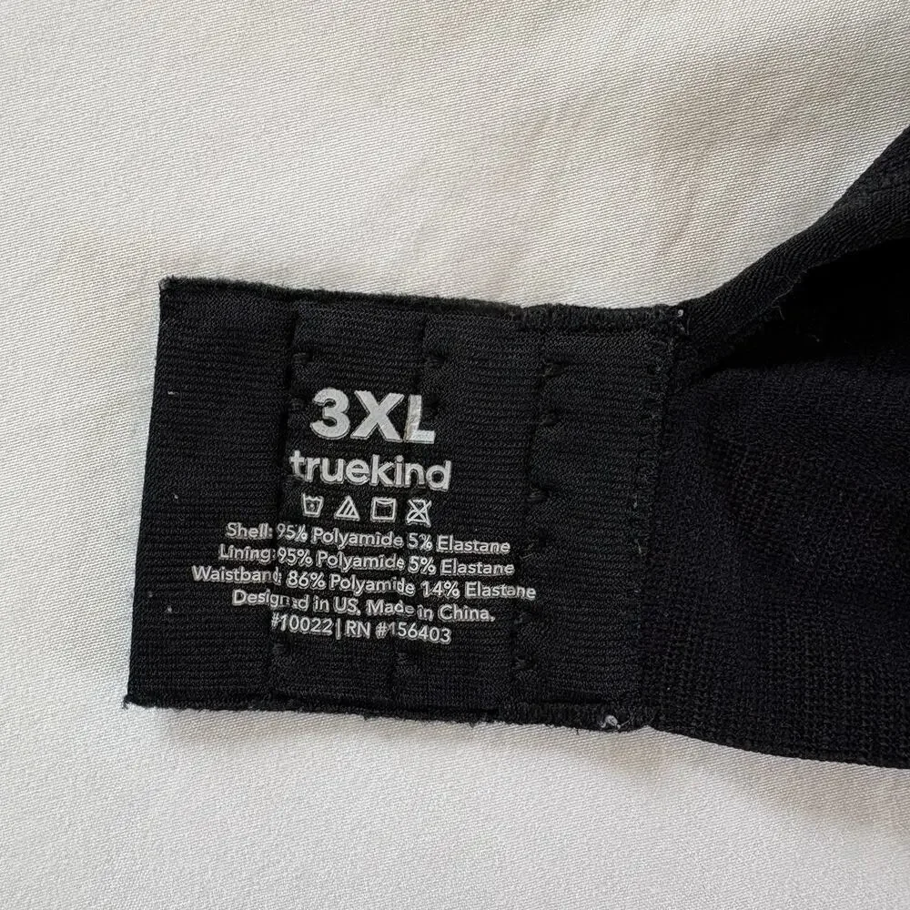 Truekind Daily Comfort Wireless Shaper Bra Black Size 3XL Style 10022